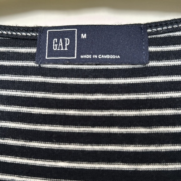 Gap navy and thin white stripe cotton/polyester knit dress size medium. - Picture 2 of 6